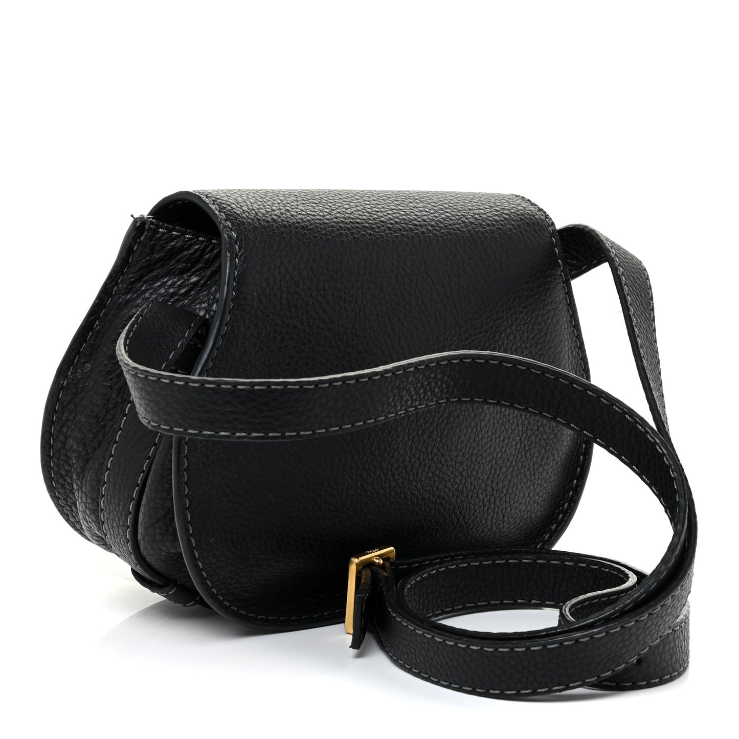 Calfskin Mini Marcie Round Crossbody Bag Black