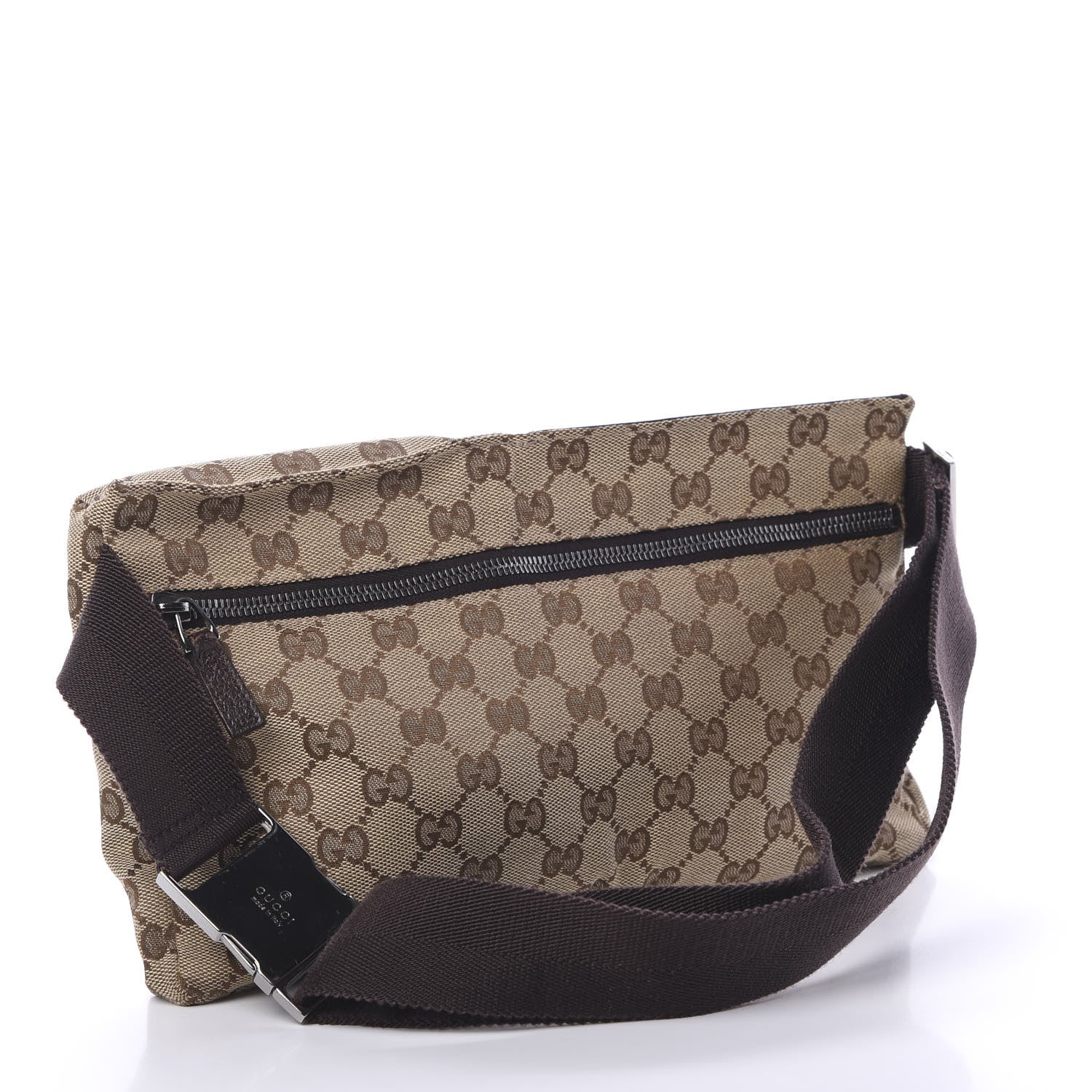 Gucci GG Monogram Double Pocket Belt Bag Dark Brown 2 of 10
