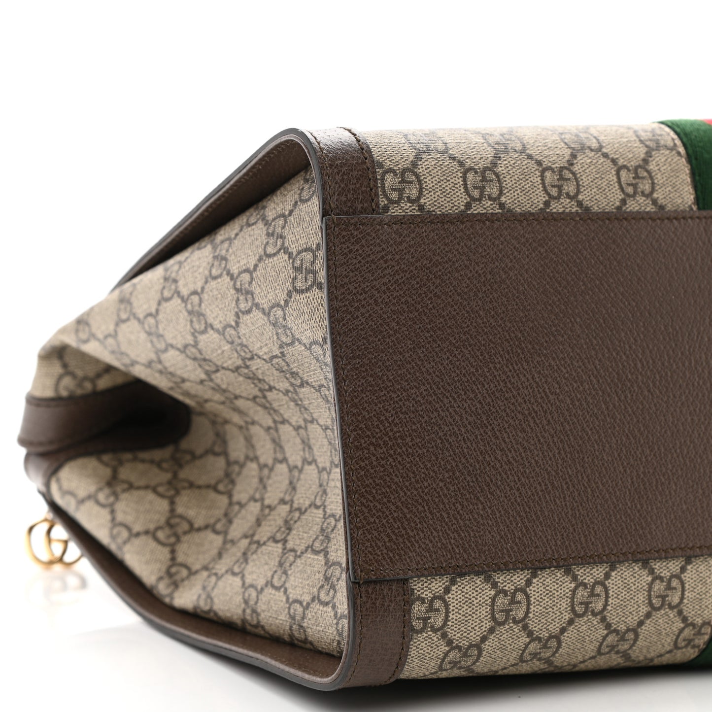 GG Supreme Monogram Web Medium Ophidia Tote Bag Brown