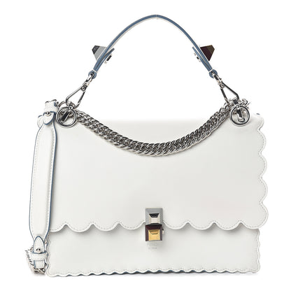 Fendi Vitello Liberty Scalloped Studded Kan I Shoulder Bag Bianco 1 of 9
