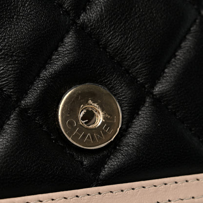 Chanel Lambskin Quilted Flap Clutch On Chain Black Beige 10 of 11