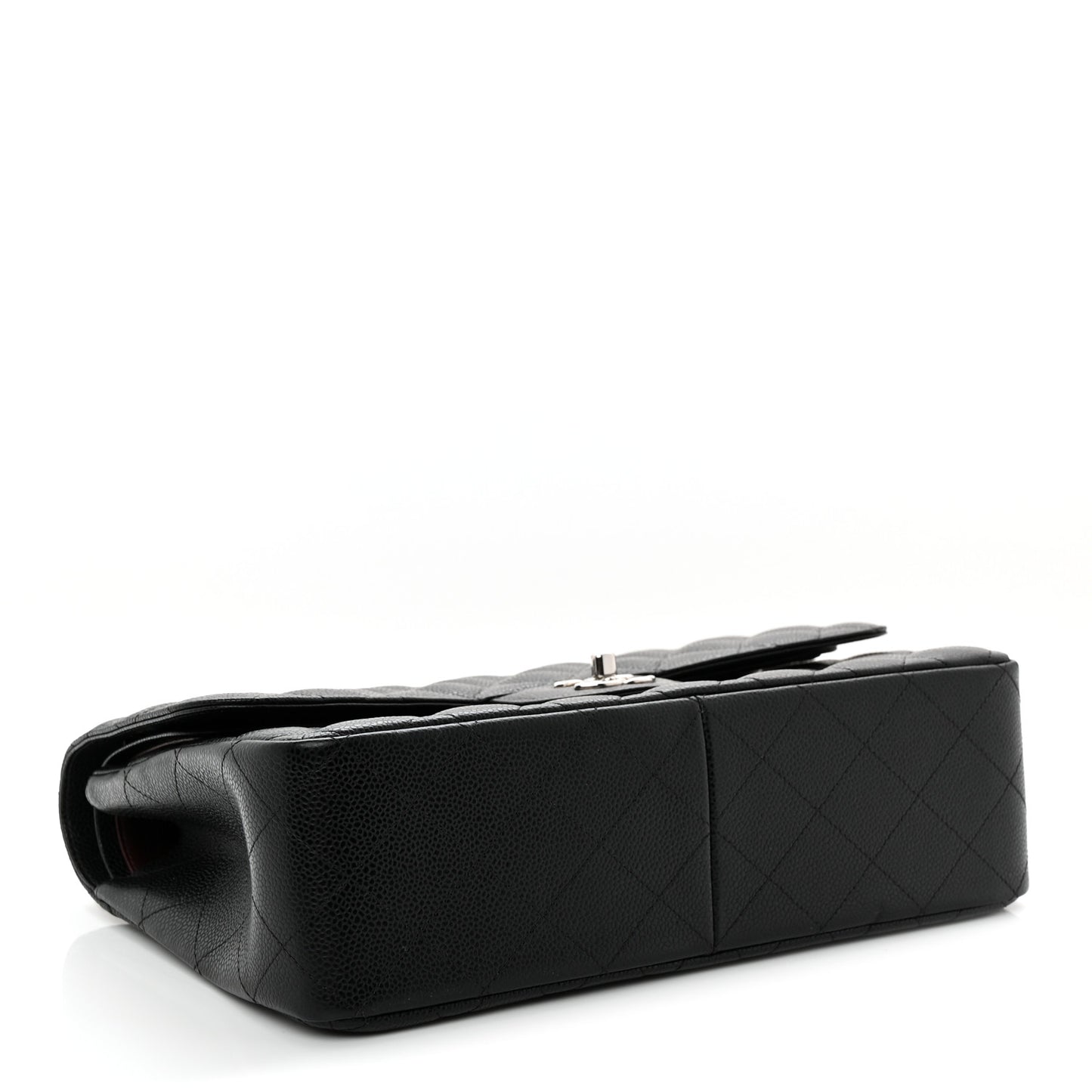 Caviar Quilted Jumbo Double Flap Black