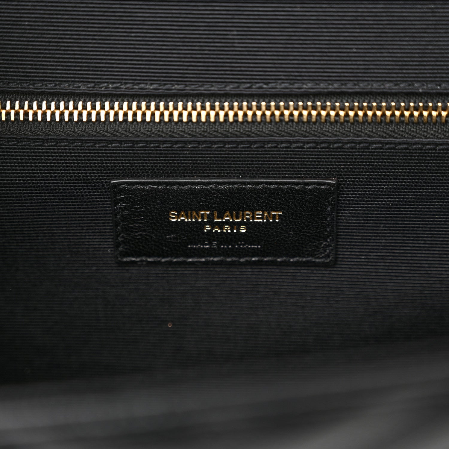 Saint Laurent Grain De Poudre Matelasse Chevron Large Monogram Satchel Black 6 of 10