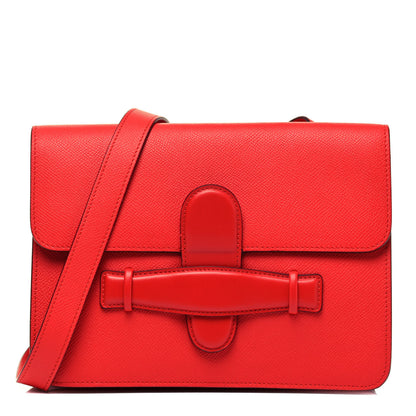 Celine Baby Grained Calfskin Medium Symmetrical Bag Vermillion 1 of 10