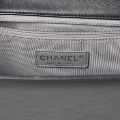 Chanel Calfskin Quilted Double Stitch New Medium Boy Flap Black 6 of 17