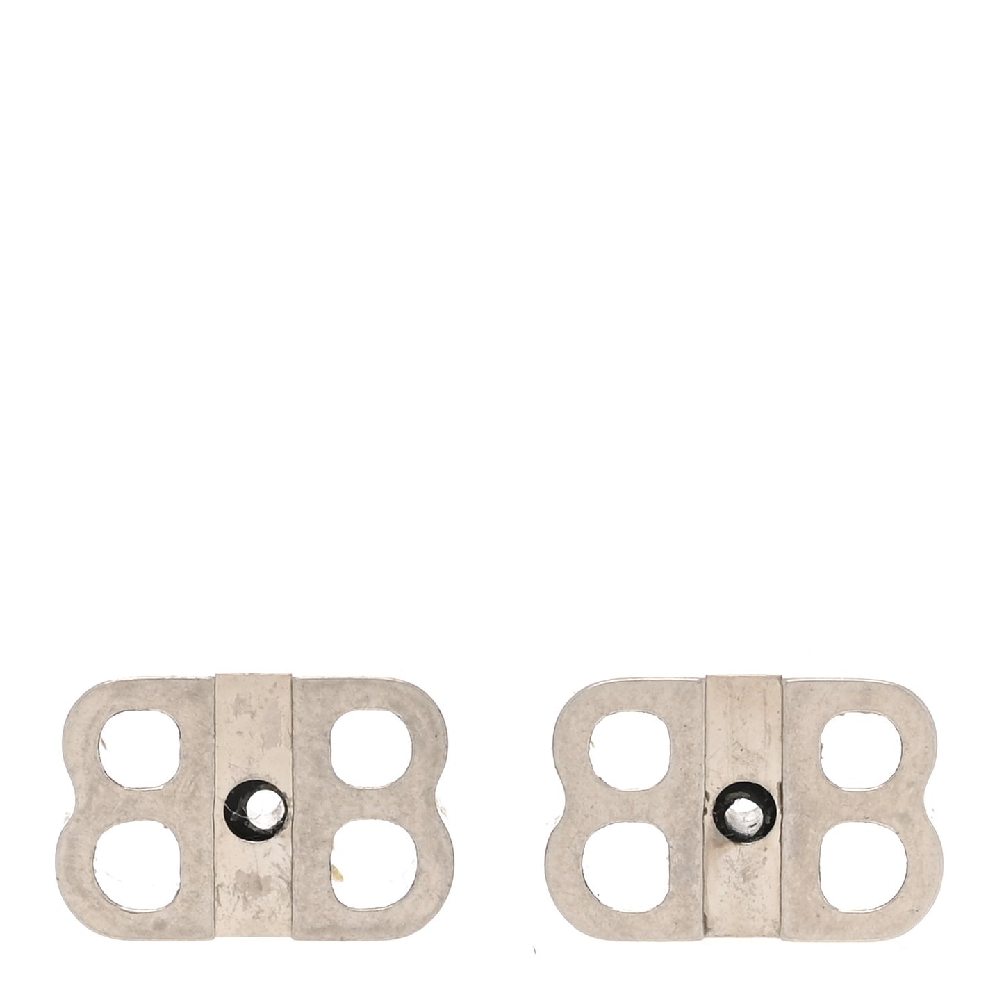 Metal B Earrings  Silver