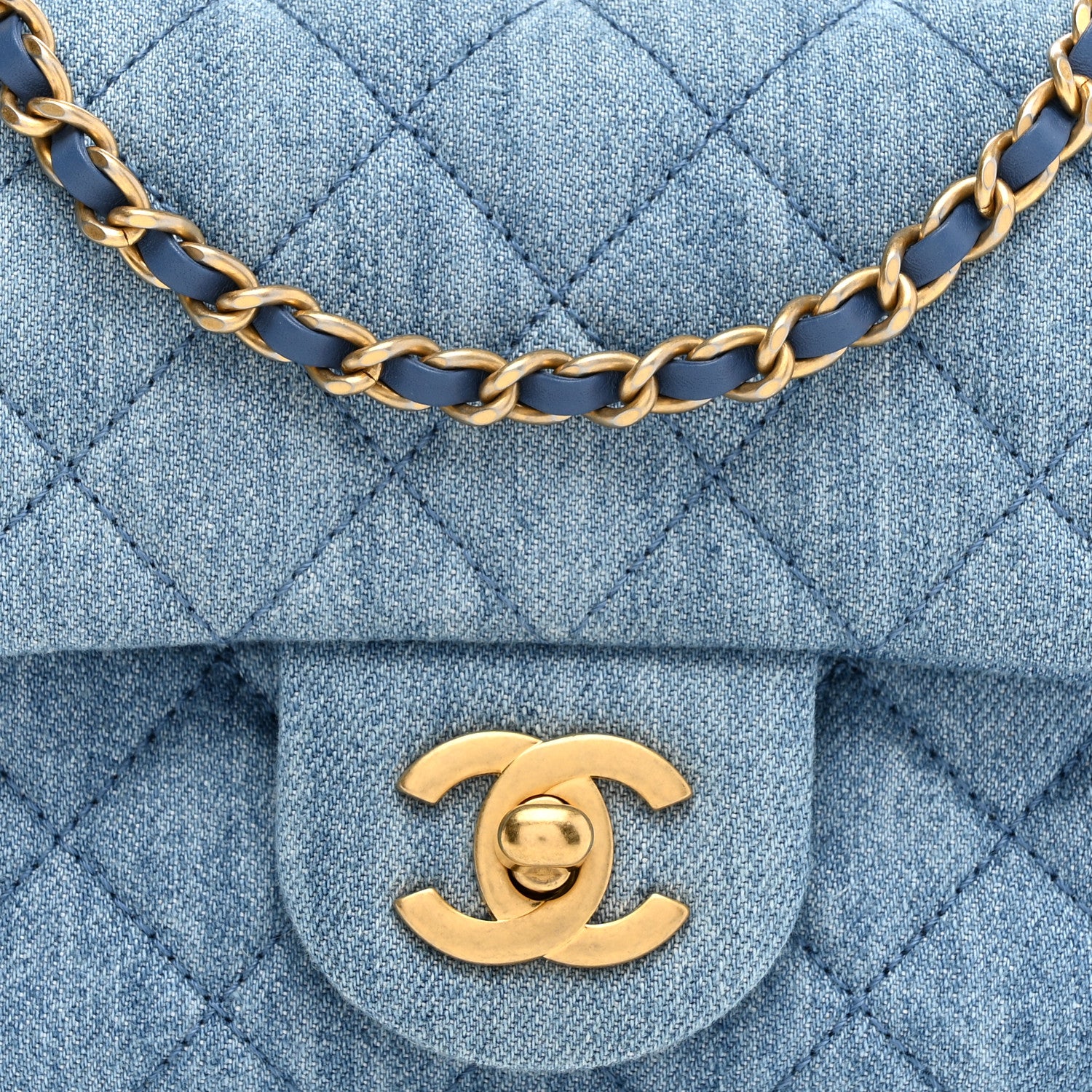 Chanel Denim Quilted Mini Pearl Crush Flap Blue 7 of 10