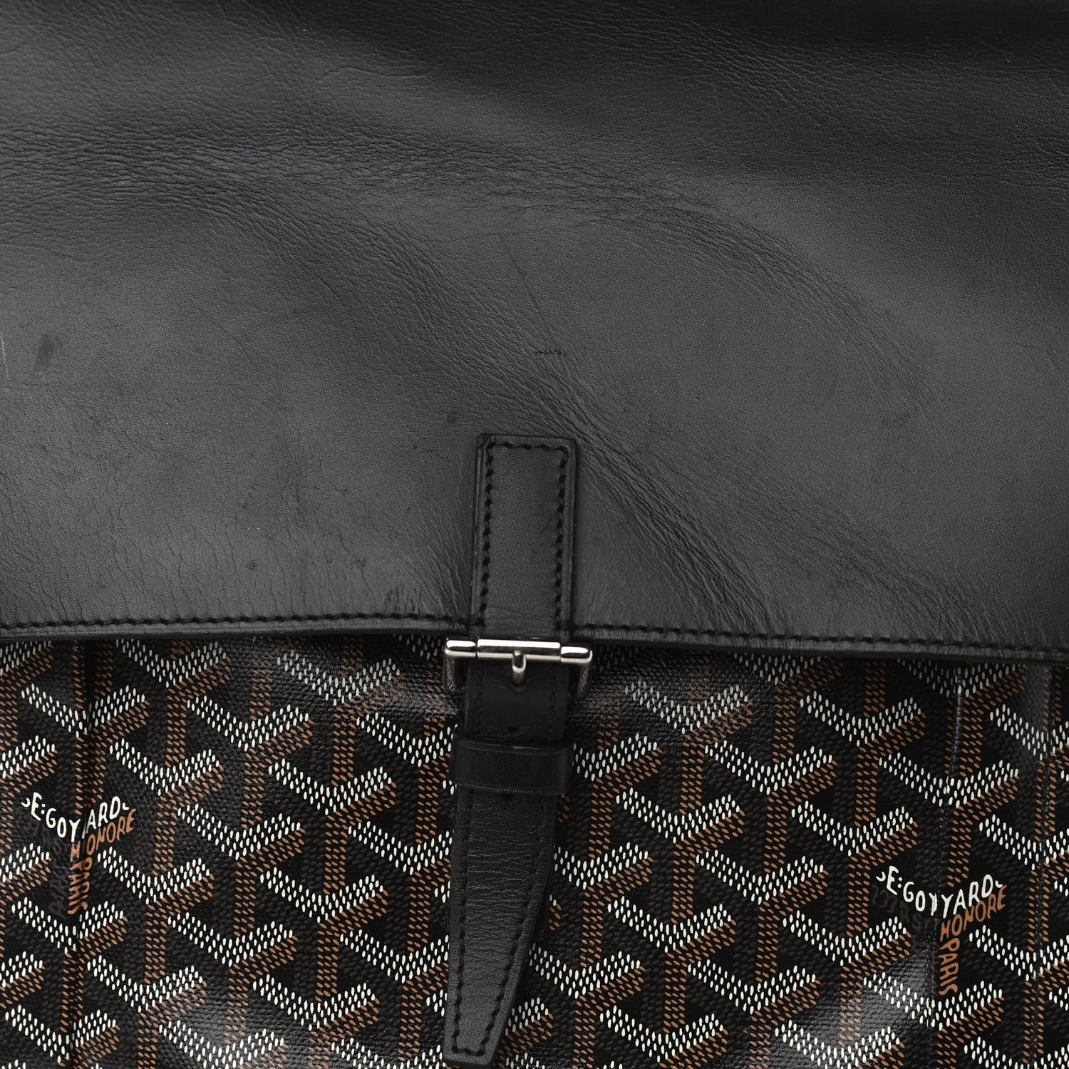 Goyard Goyardine Calfskin Alpin MM Backpack Black 14 of 14