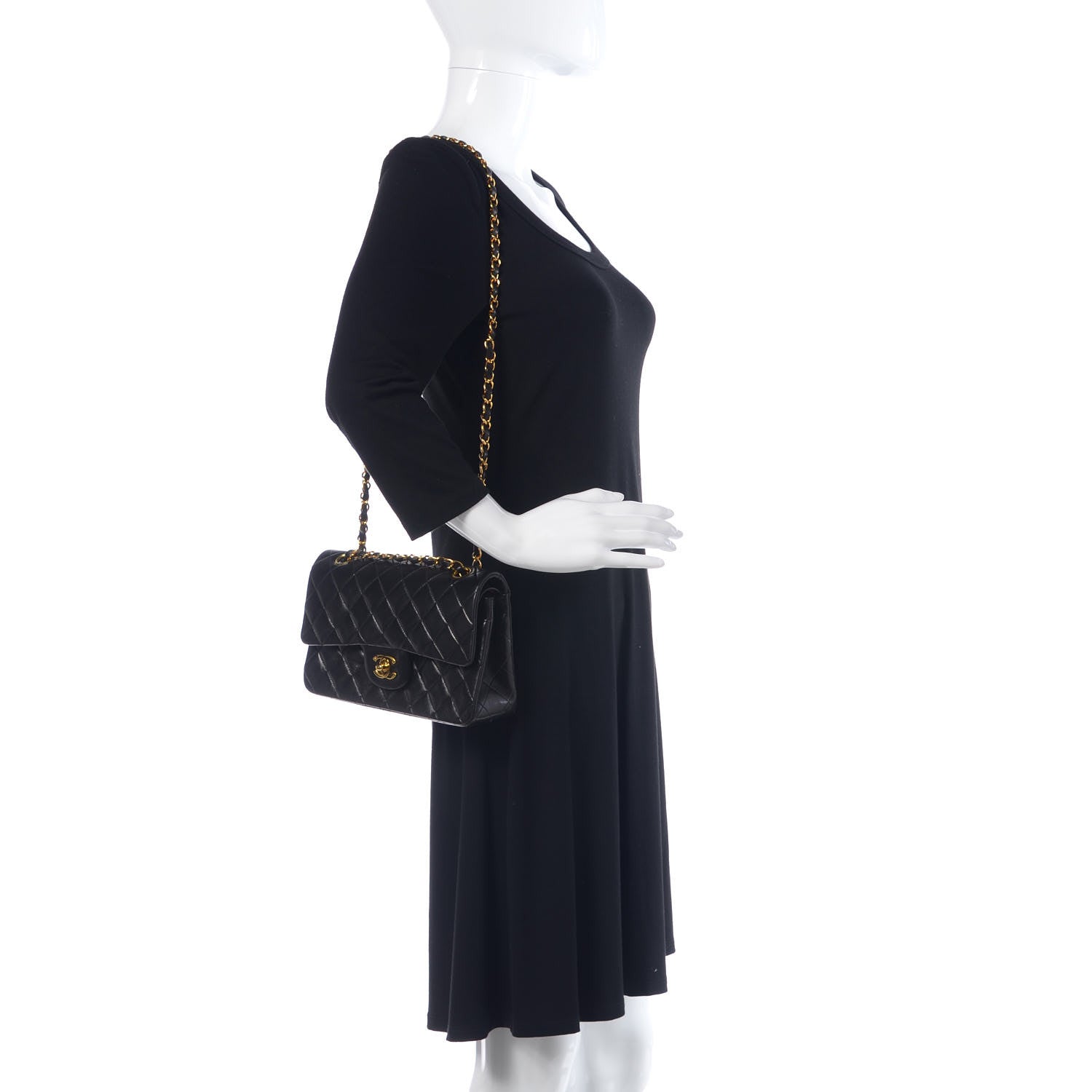 Chanel Lambskin Quilted Small Double Flap Black 2 of 12
