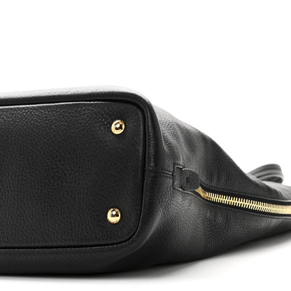 Prada Vitello Daino Side Pocket Tote Black 9 of 9