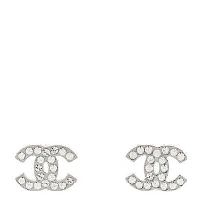Chanel Crystal Mini Timeless CC Earrings Silver 1 of 4