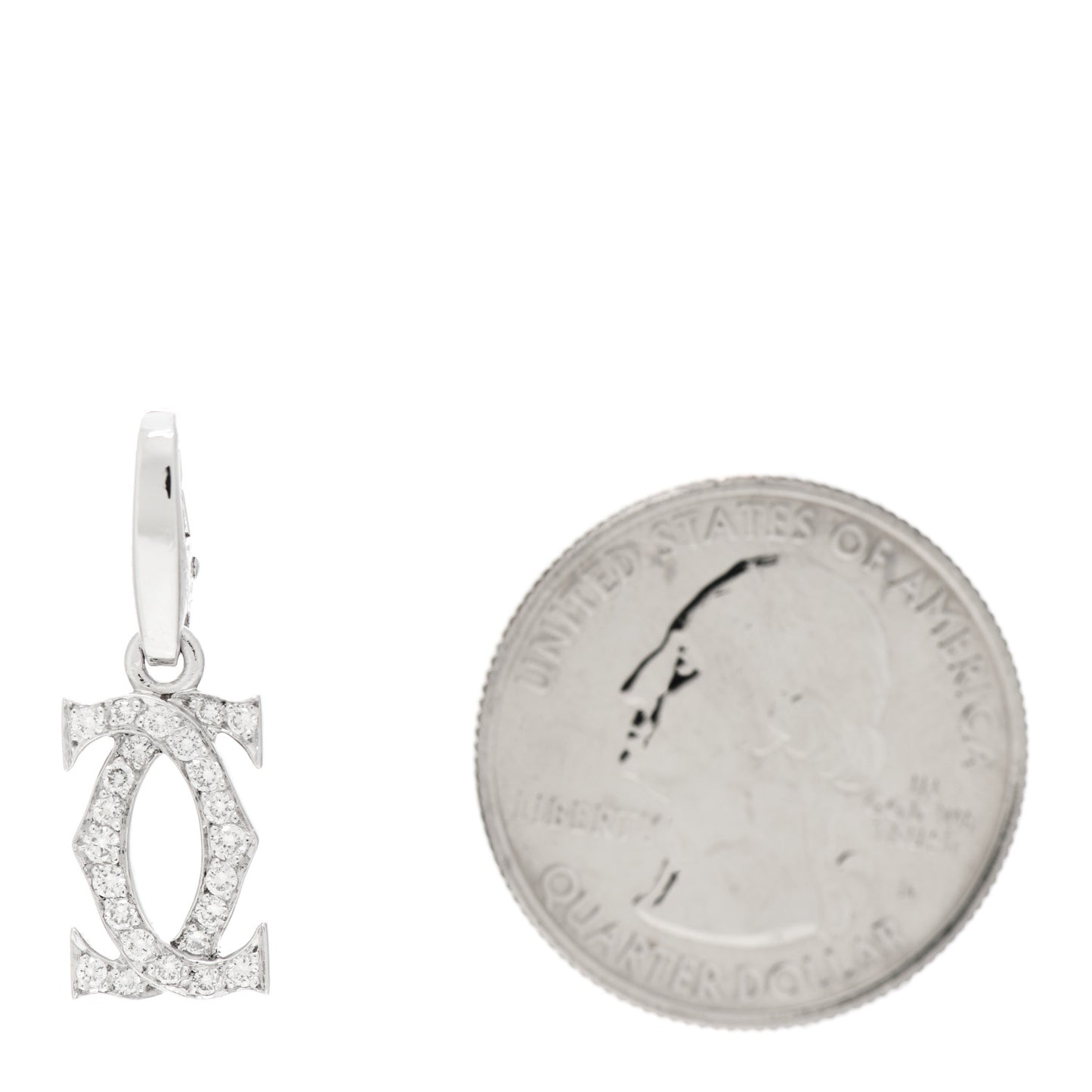 18K White Gold Diamond Logo Charm