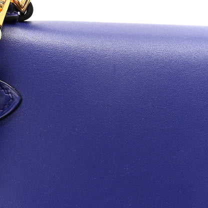Hermes Tadelakt Kelly Sellier 28 Bleu Electrique 11 of 11
