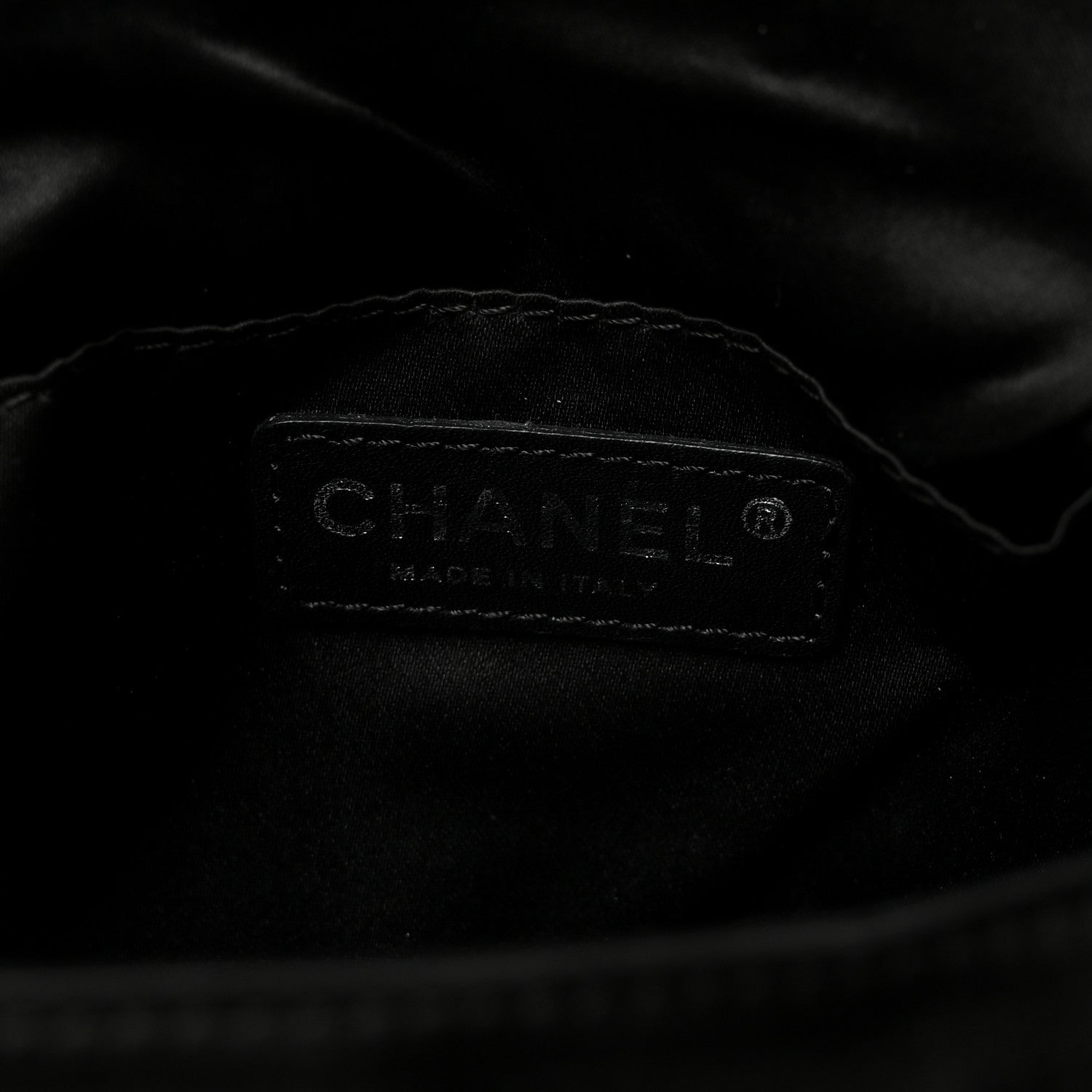 Chanel Satin Quilted Half Moon Clutch  Black 6 of 8