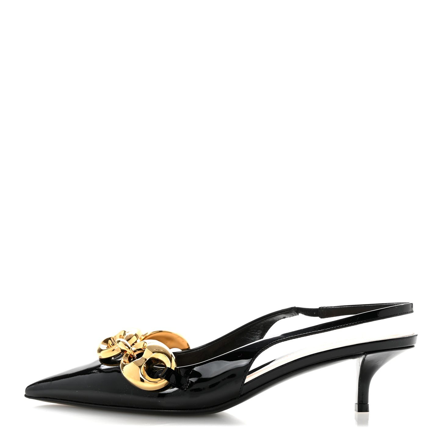 Vernice Crystal Nappa Charlotte Marina Slingback Pumps 37 Black