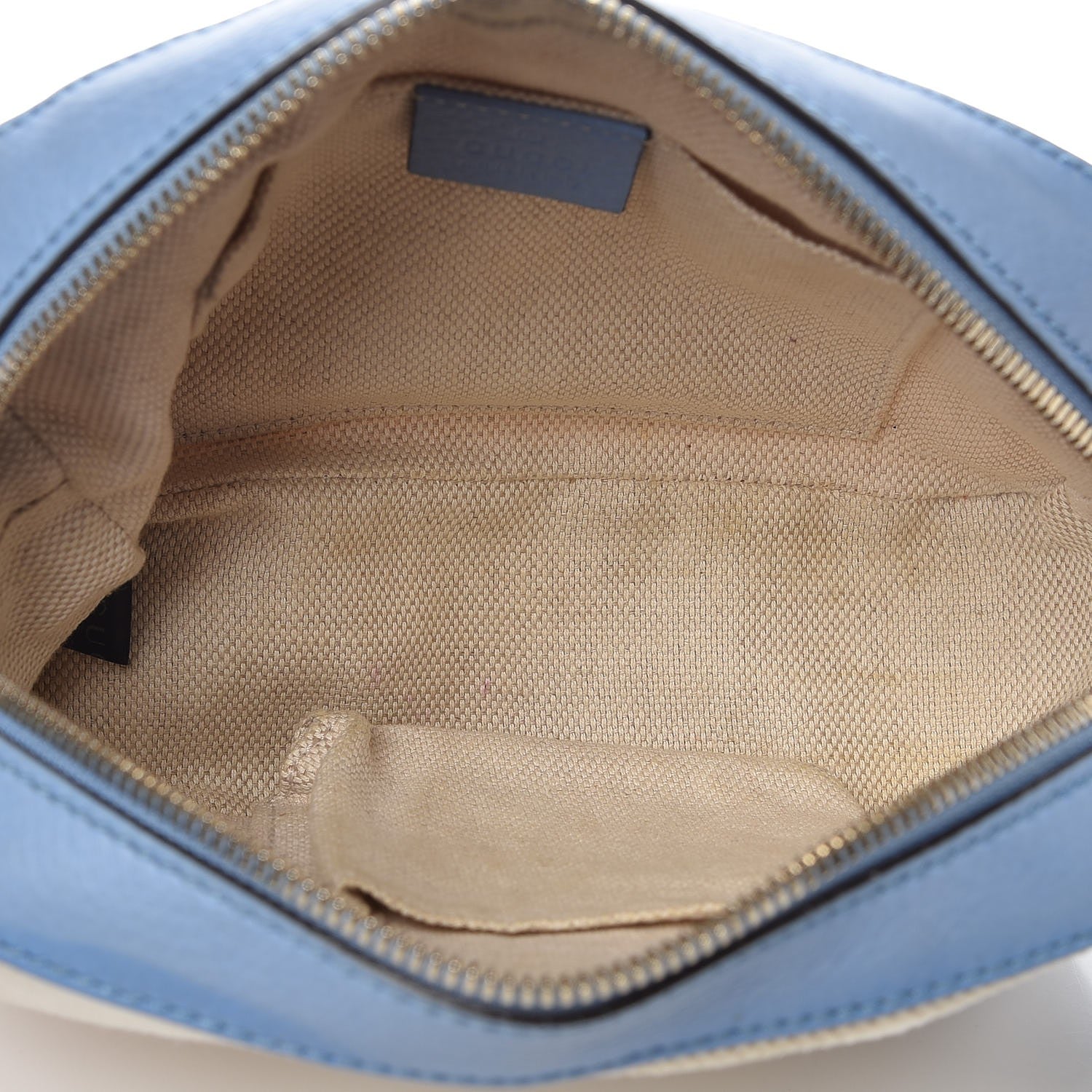 Gucci Pebbled Calfskin Canvas Soho Disco Bag Mineral Blue 5 of 9