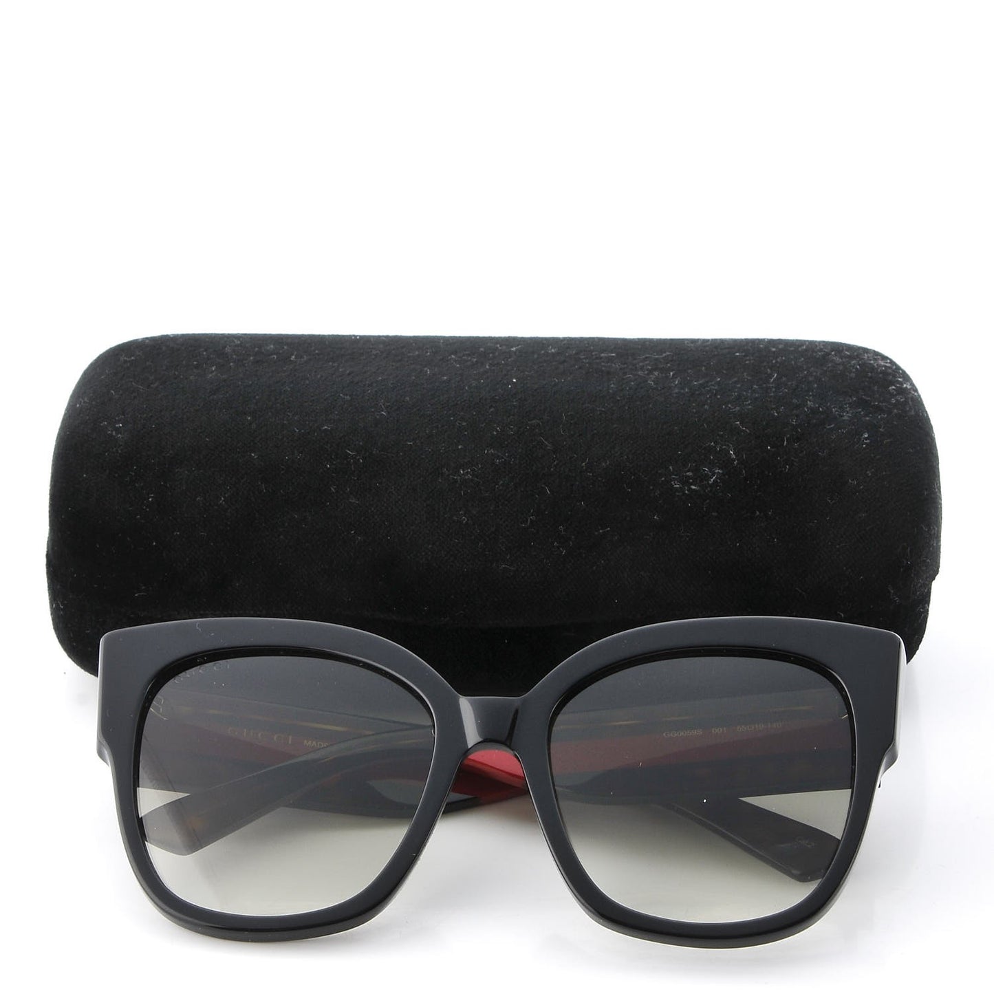 Acetate Square Frame Web Sunglasses GG0059S Black Tortoise