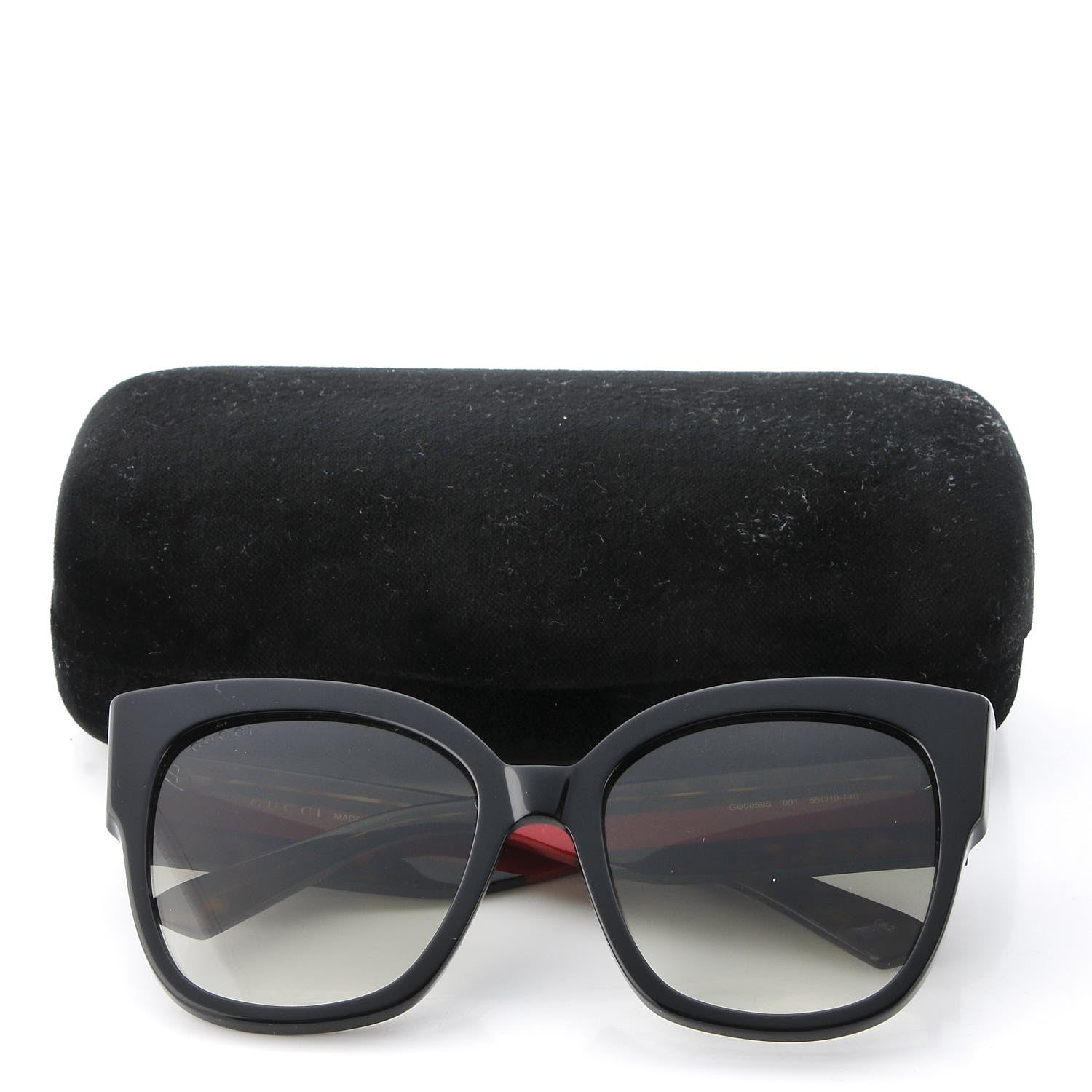 Gucci Acetate Square Frame Web Sunglasses GG0059S Black Tortoise 8 of 8