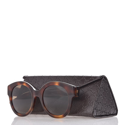 Gucci Round Frame GG Star Sunglasses GG0207S Tortoiseshell 9 of 9