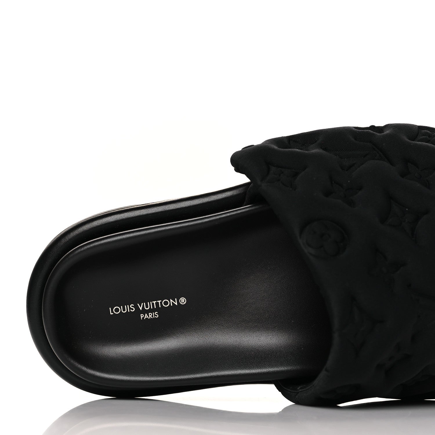 Louis Vuitton Technical Fabric Embossed Monogram Pool Pillow Comfort Mules 38 Black 7 of 9