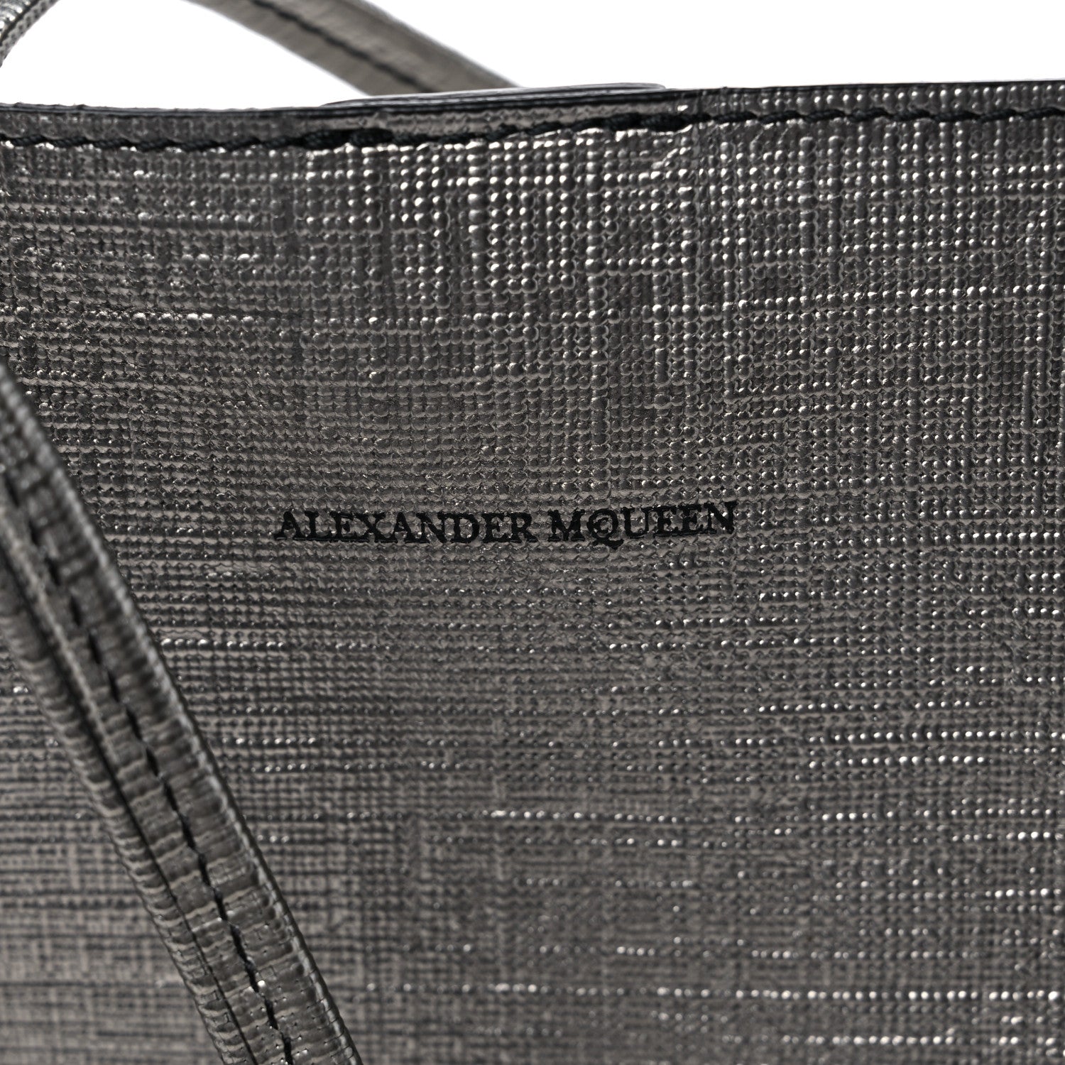 Alexander McQueen Metallic Saffiano Shopper Tote Silver 6 of 14