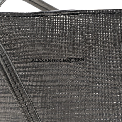 Alexander McQueen Metallic Saffiano Shopper Tote Silver 6 of 14
