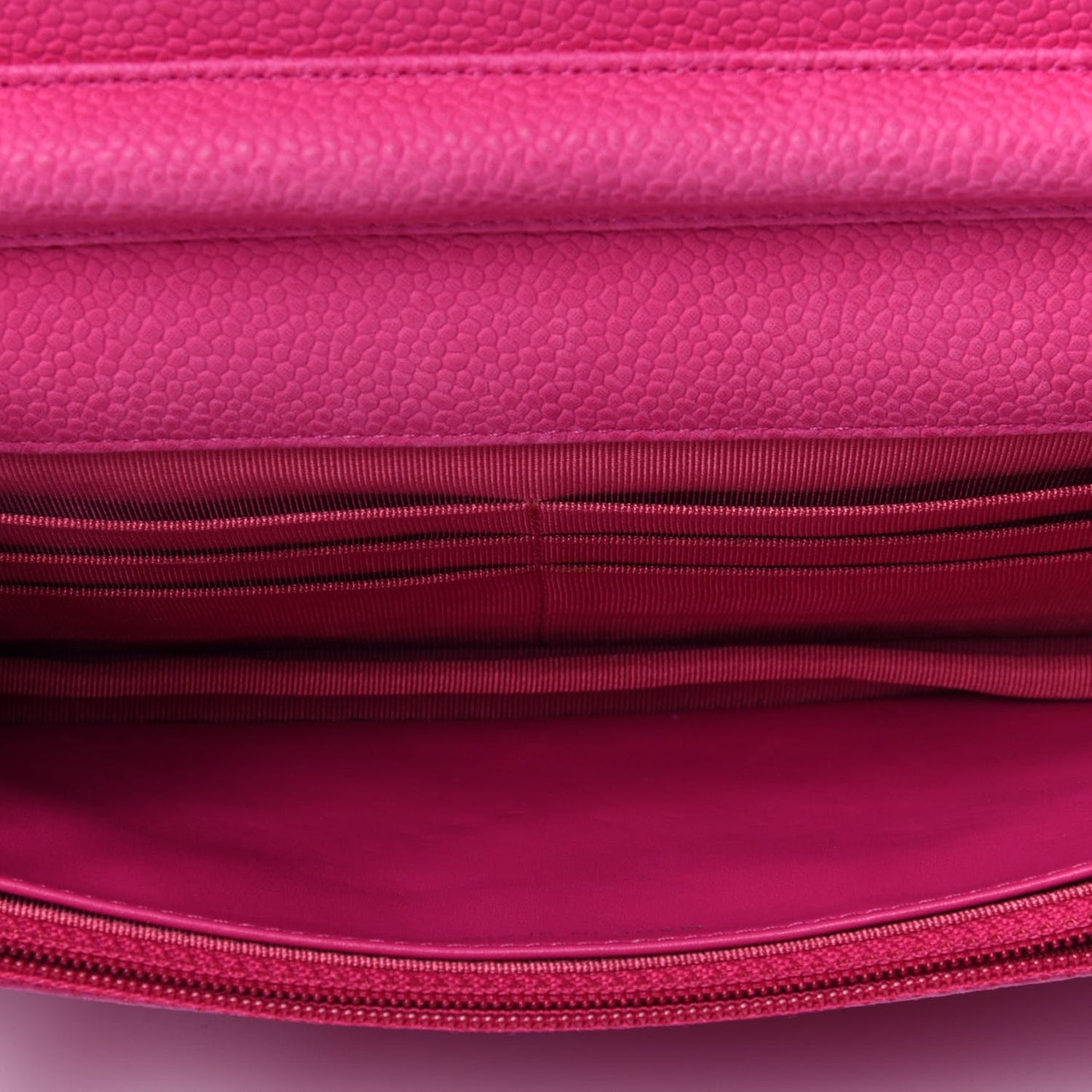 Iridescent Caviar Quilted Wallet on Chain WOC Pink