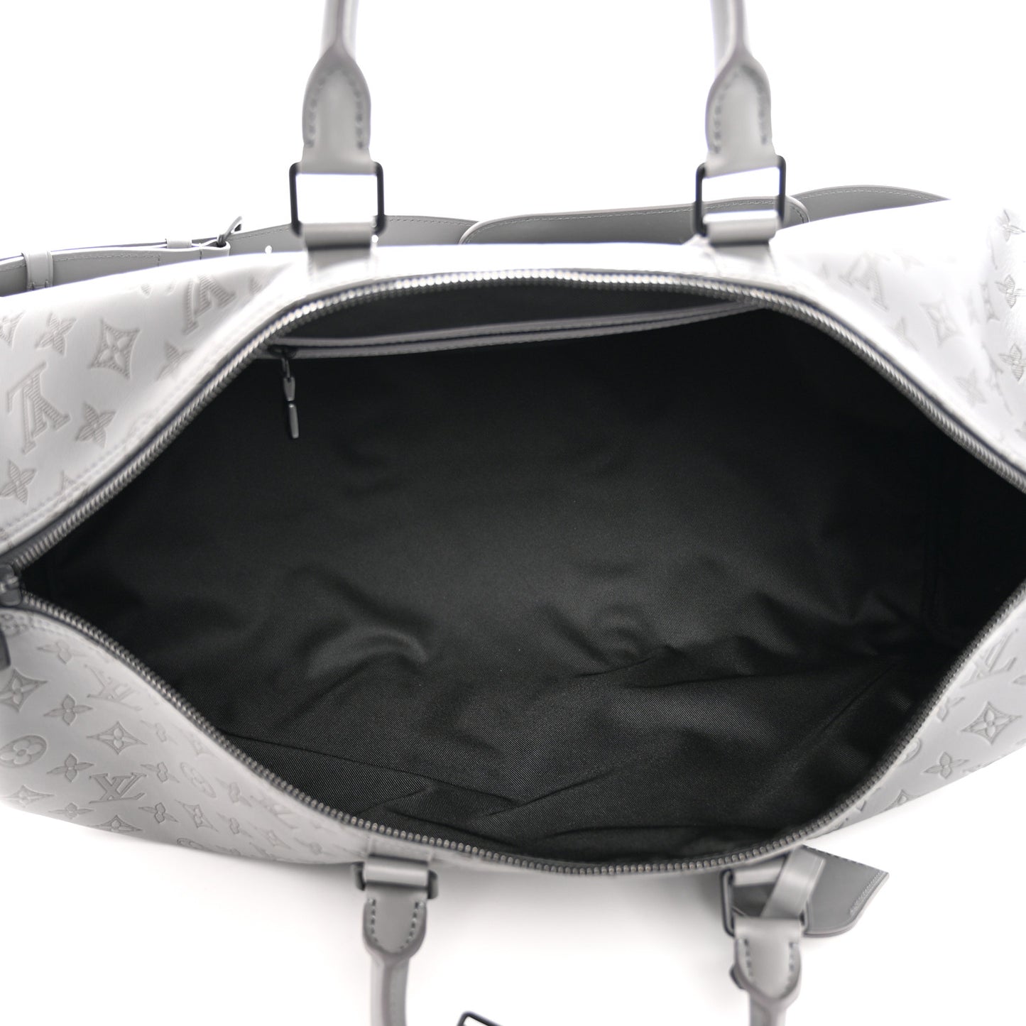 Calfskin Monogram Shadow Keepall Bandouliere 50 Anthracite Gray