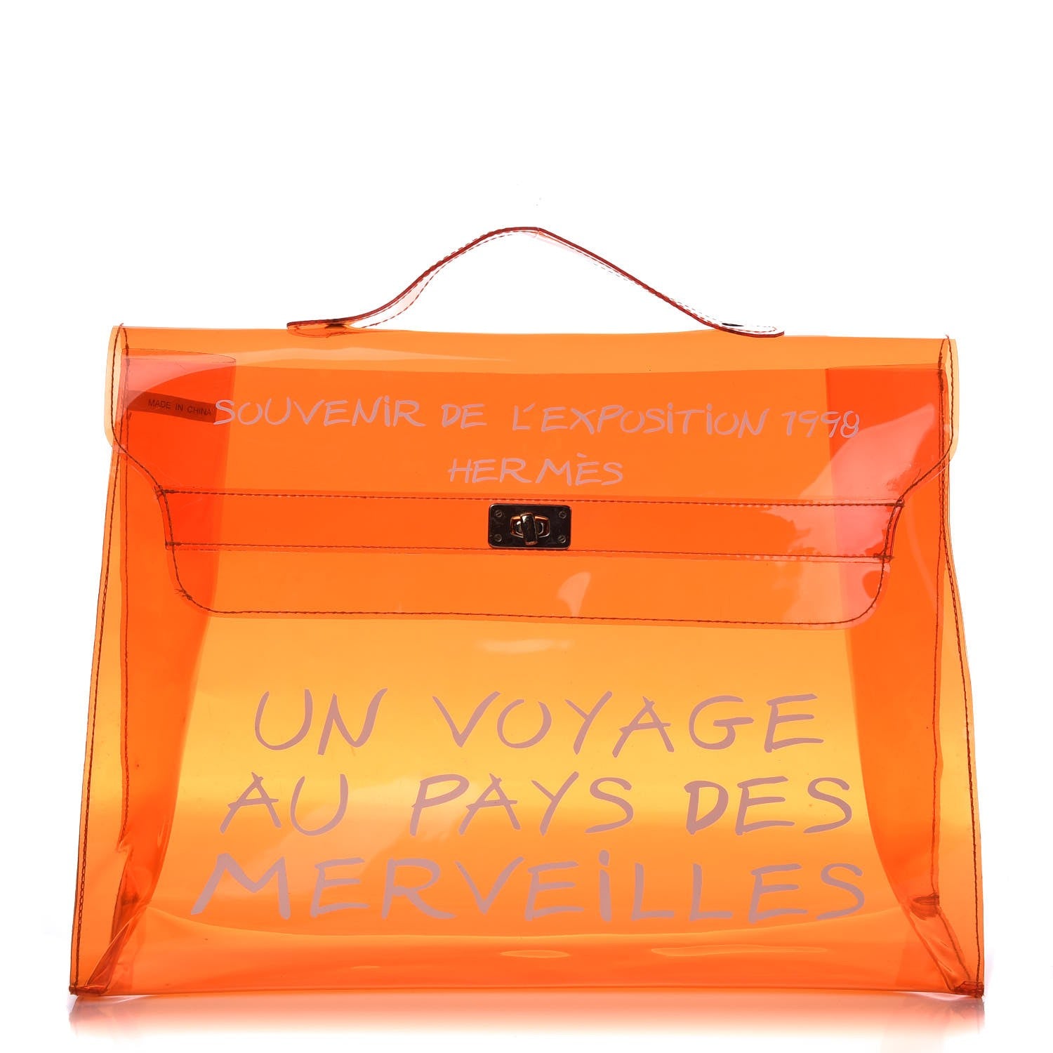 Hermes Vinyl Souvenir De L'Exposition Kelly Orange 1 of 8