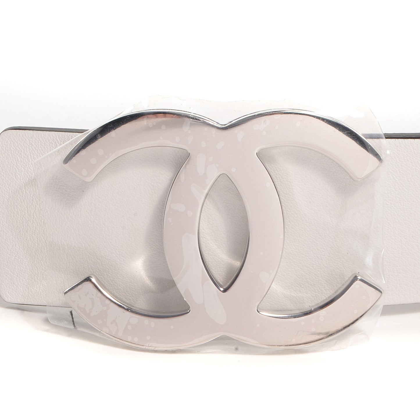 Reversible Leather CC Logo Belt 75 White Black