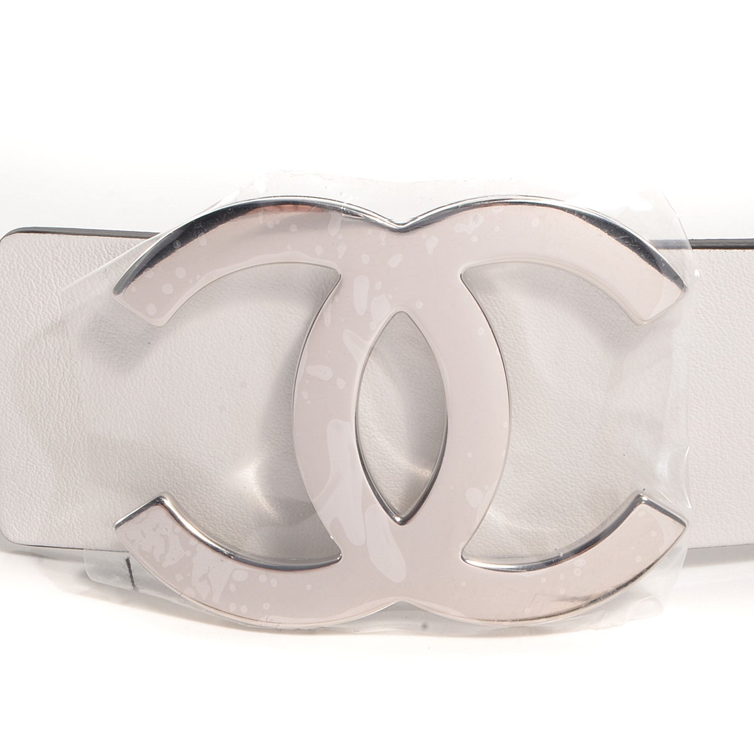 Chanel Reversible Leather CC Logo Belt 75 White Black 3 of 6