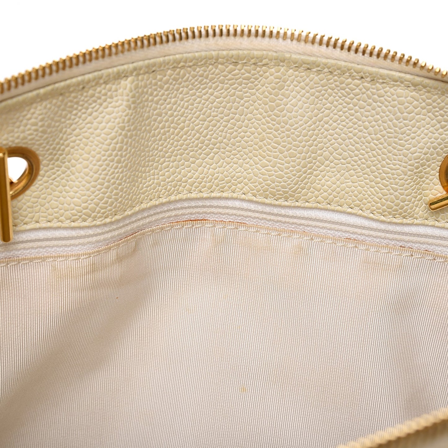Caviar Large CC Shoulder Bag Ivory
