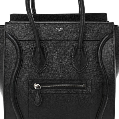 Celine Drummed Calfskin Micro Luggage Black 8 of 10