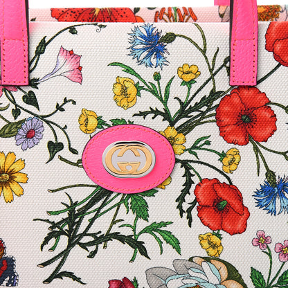 Gucci Canvas Medium Flora Tote Fuchsia 12 of 12