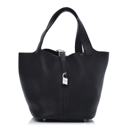 Hermes Taurillon Clemence Picotin Lock 22 MM Black 1 of 14