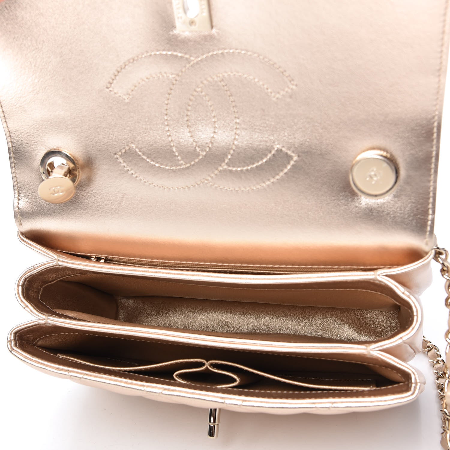 Chanel Metallic Lambskin Quilted Small Trendy CC Flap Dual Handle Bag Gold 5 of 11
