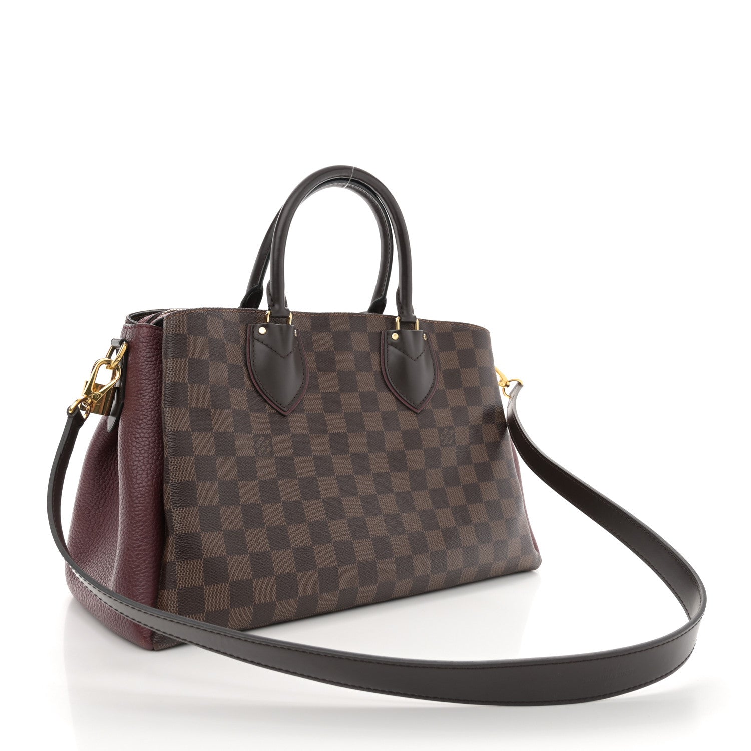 Louis Vuitton Cuir Taurillon Damier Ebene Normandy Bordeaux 3 of 12