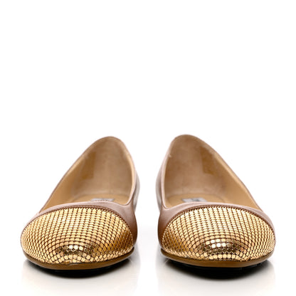 Jimmy Choo Nappa Metal Mesh Waine Ballet Flats 38 Canyon Gold 2 of 13