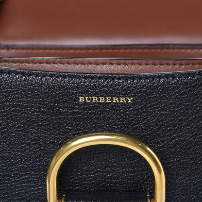 Burberry Goatskin Cotton Canvas Vintage Check Small D-Ring Bag Black Antique Yellow 6 of 11