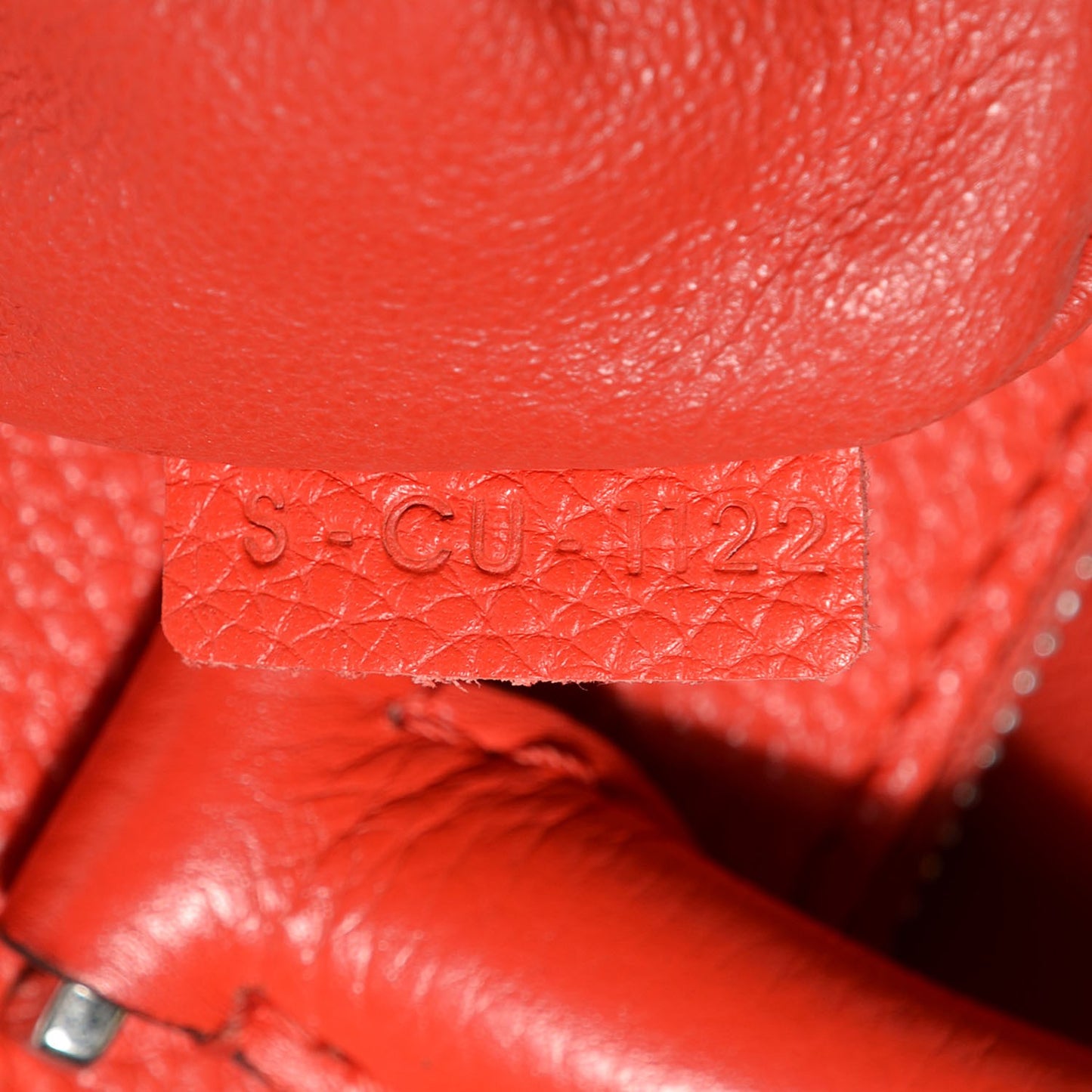 Drummed Calfskin Suede Double Zip Trapeze Vermillion
