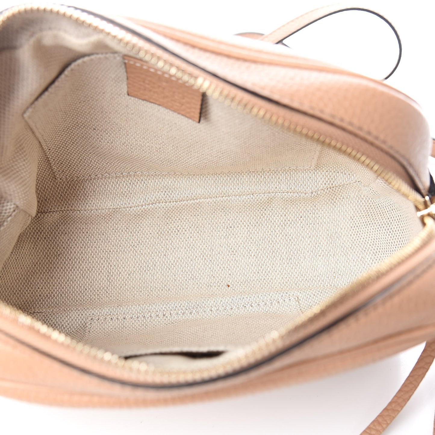 Pebbled Calfskin Small Soho Disco Bag Rose Beige