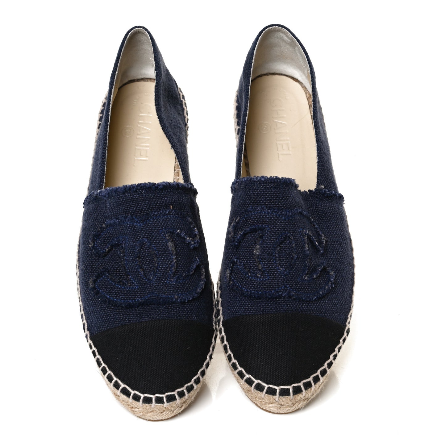 Linen CC Espadrilles 40 Blue Black