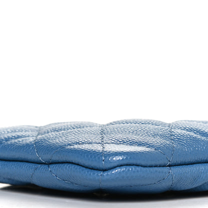Chanel Caviar Quilted Small Cosmetic Case Blue 8 of 9