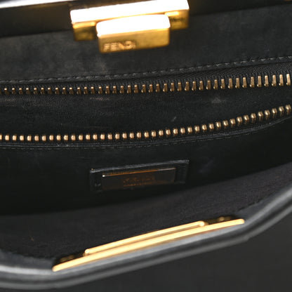 Fendi Vitello Seta Shiny Nappa Medium Peekaboo Iconic Satchel Black 15 of 17
