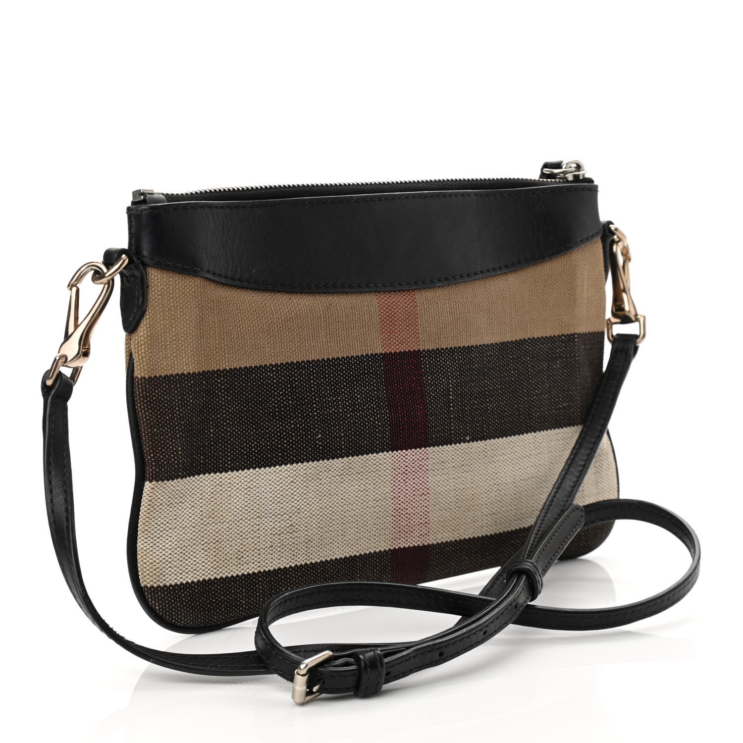 Burberry Mega Check Peyton Crossbody Clutch Bag Black 3 of 12