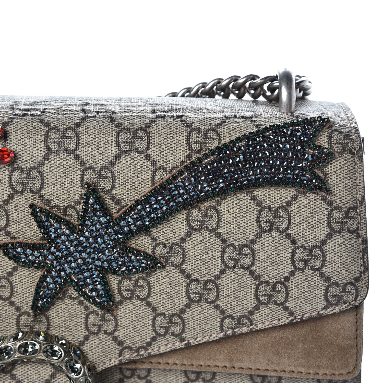 Gucci GG Supreme Monogram Shooting Star Embroidered Medium Dionysus Shoulder Bag Beige 9 of 13