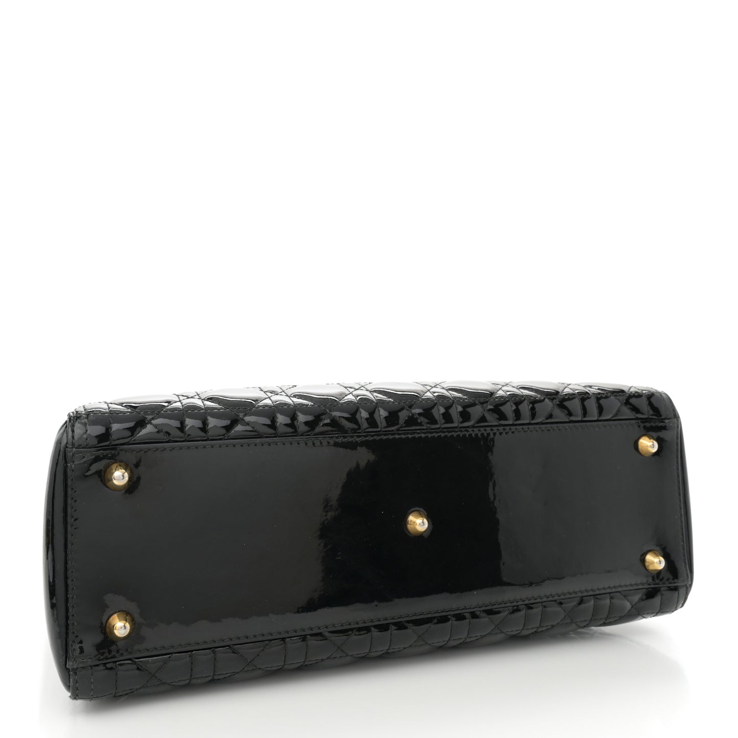 Patent Cannage Large Lady Dior Black