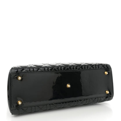 Christian Dior Patent Cannage Large Lady Dior Black 4 of 10