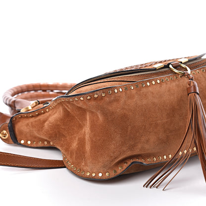 Chloe Suede Calfskin Braided Medium Marcie Satchel Caramel 13 of 14