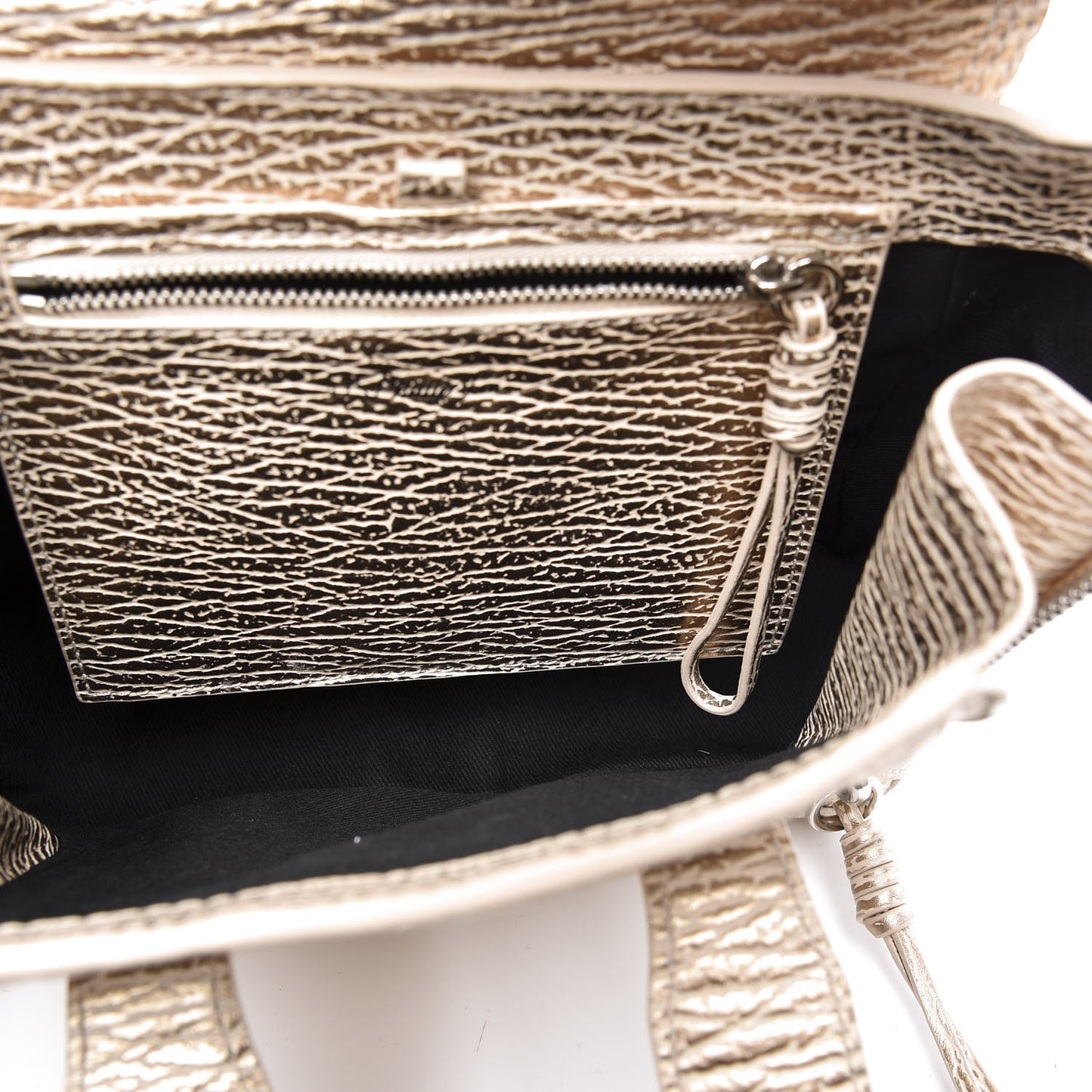 3.1 Textured Calfskin Mini Pashli Satchel Nude Platinum